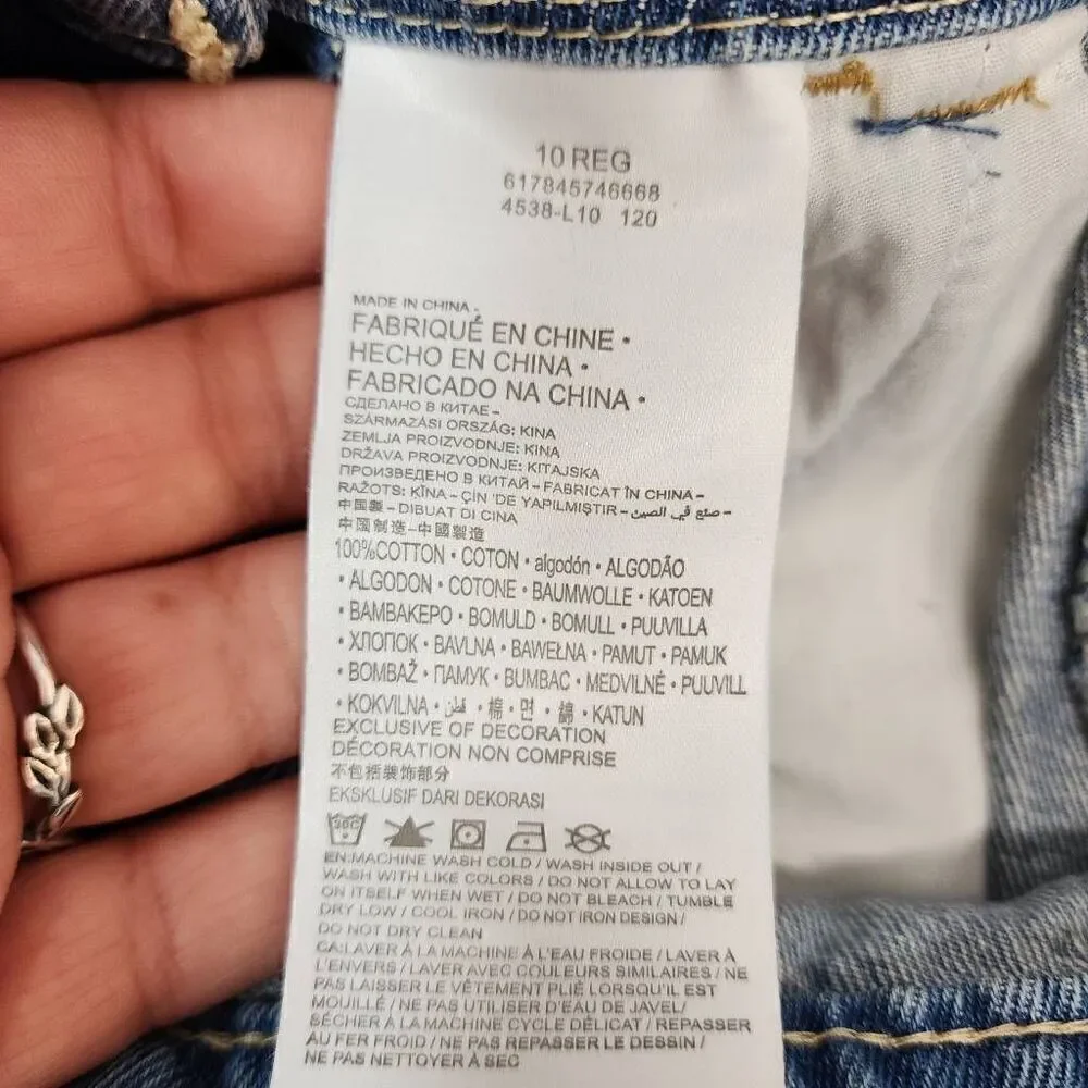 Levi's Girls Size 10 Shortalls Denim Vintage Waters Medium Wash Overalls T